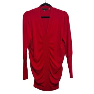 BCBGMAXAZRIA Red Sweater Dress Sz XL Long Sleeve